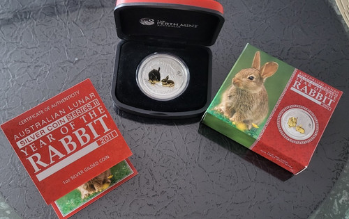 Silber lunar hase 2011 - silber,